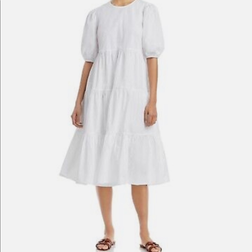 Aqua Tiered Midi Dress